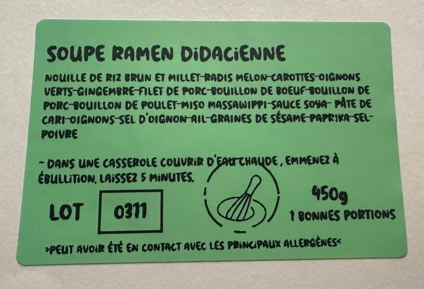 Soupe ramen didacienne-congelé