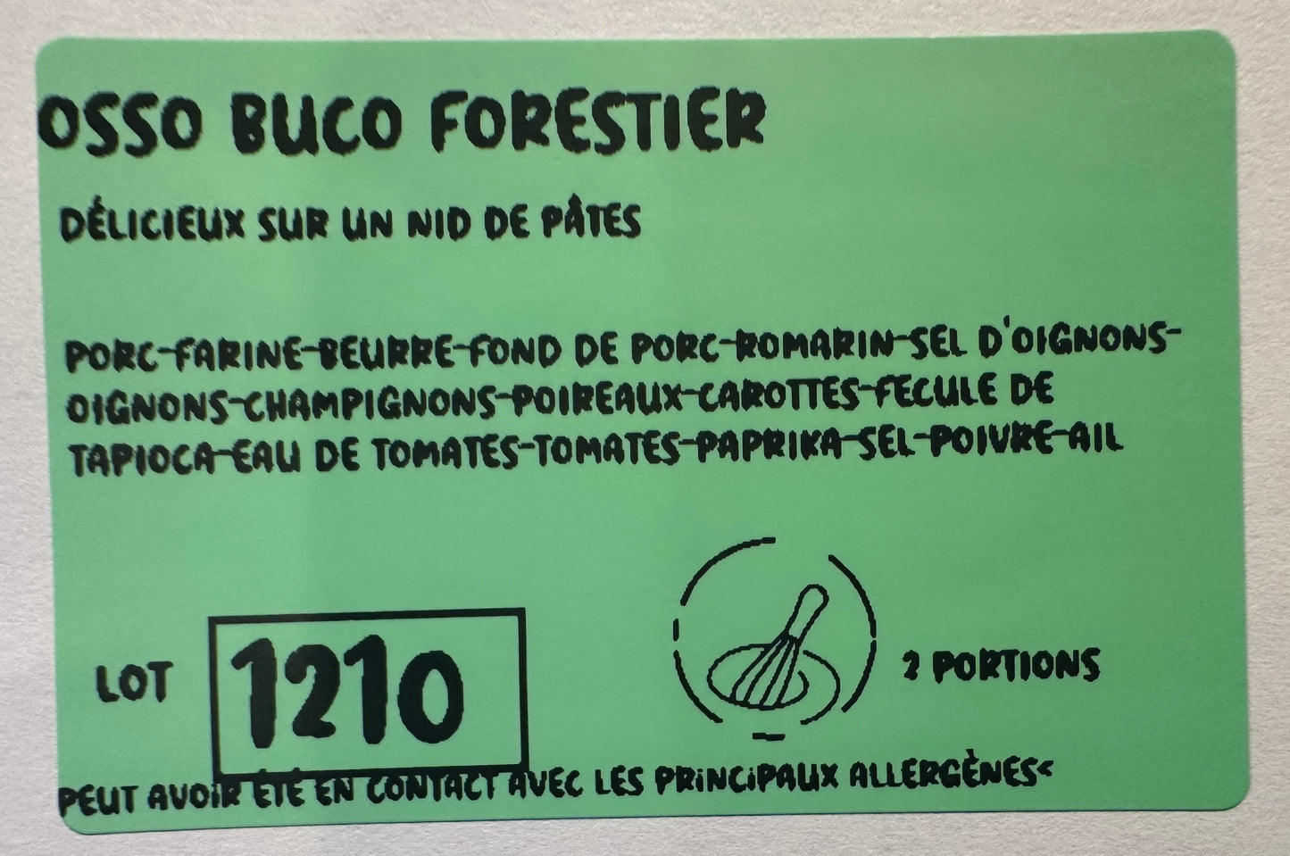 Osso buco forestier-congelé