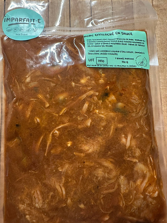 Porc effiloché en sauce