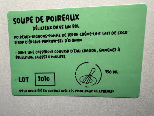 Soupe carotte coco -congelée