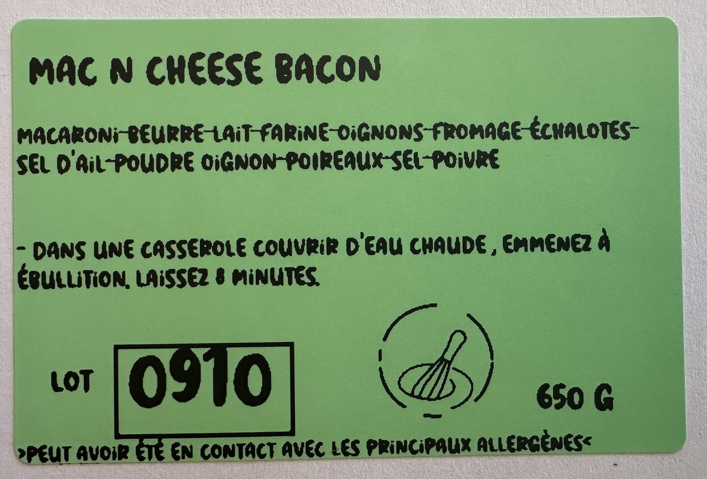 Mac and cheese avec bacon-congelé