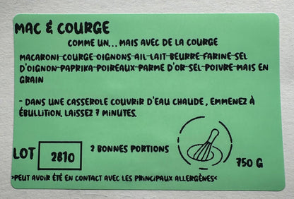 Mac and courge-congelé