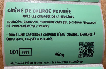 Crème de courge poivrée -congelée (Copie)