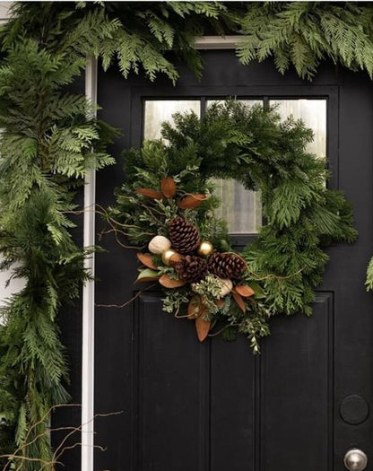 Atelier de cueillette et création de couronne de Noël & dîner